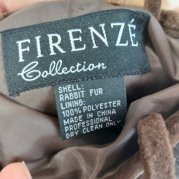 Firenze Collection Women's Brown and Tan Rabbit Fur Small Hand Bag - Picture 3 of 7